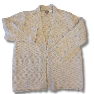 J. JILL Cream Knit Cardigan Sweater Size L